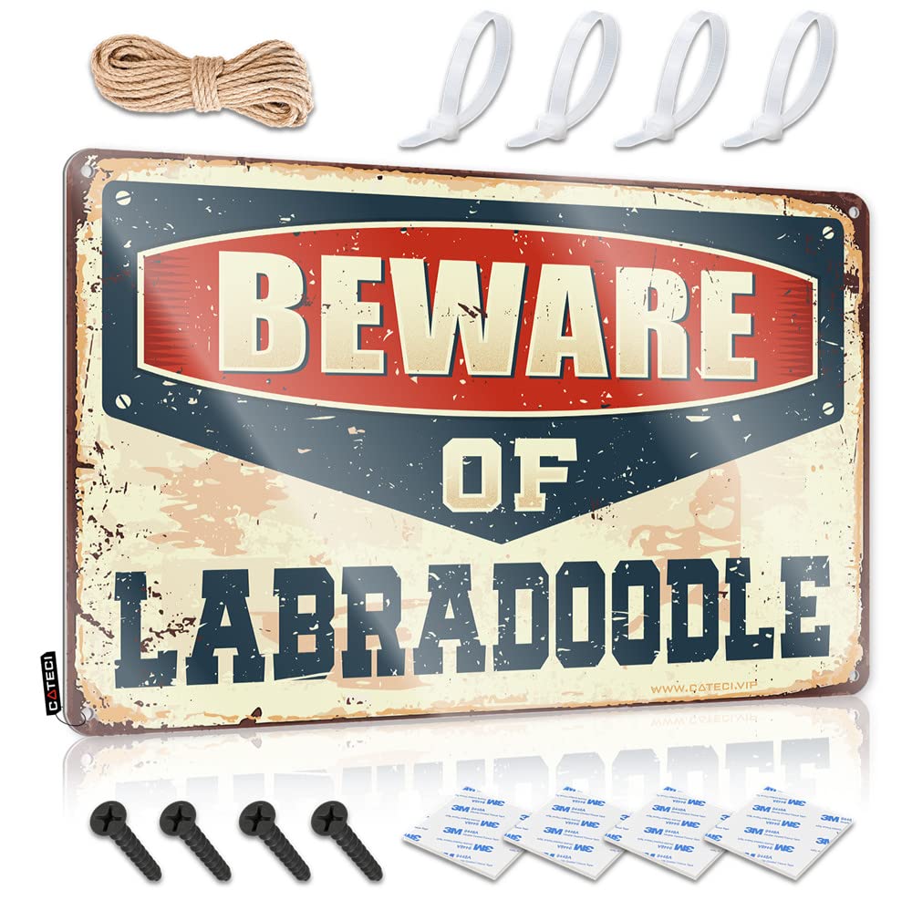 STWNVOITV Bar Rules Sign Beware Of Labradoodle Sign Bar Mirrors For Man Cave In Home Bar Signs(30X40CM)
