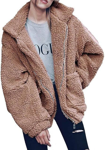 PRETTYGARDEN Women's Fashion Winter Coats Sherpa Fleece Faux Fur Shearling Oversized Trendy Jackets Warm Outerwear Clothing