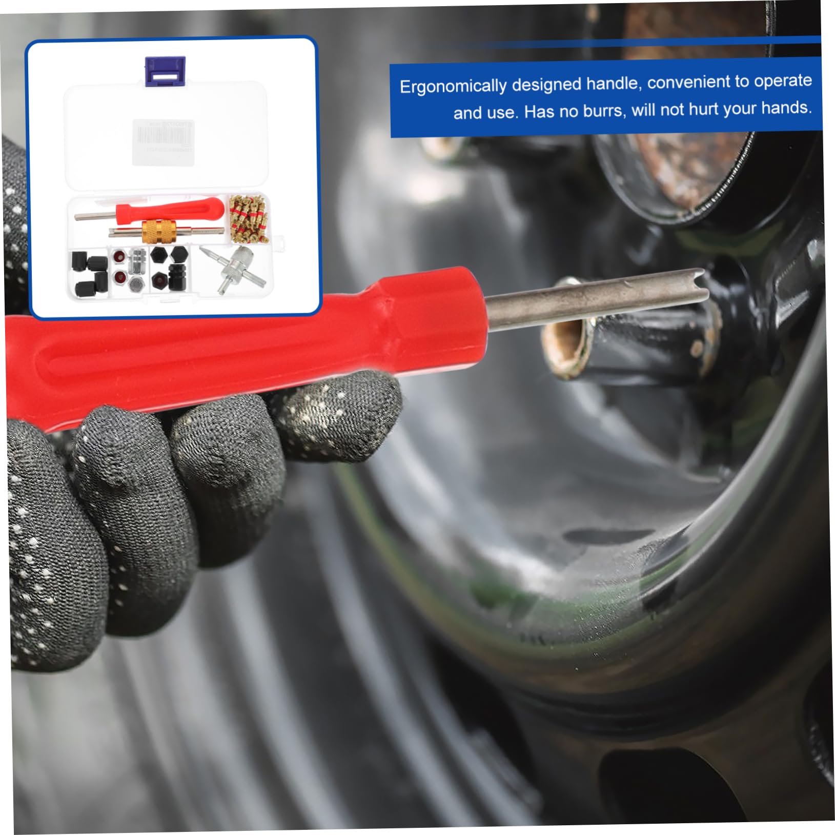 FUNOMOCYA 1 Set Portable Tire Valve Core Removal Tool Kit for Motorcycles Bicycles Durable Accessories for Easy Tire Repair and Maintenance