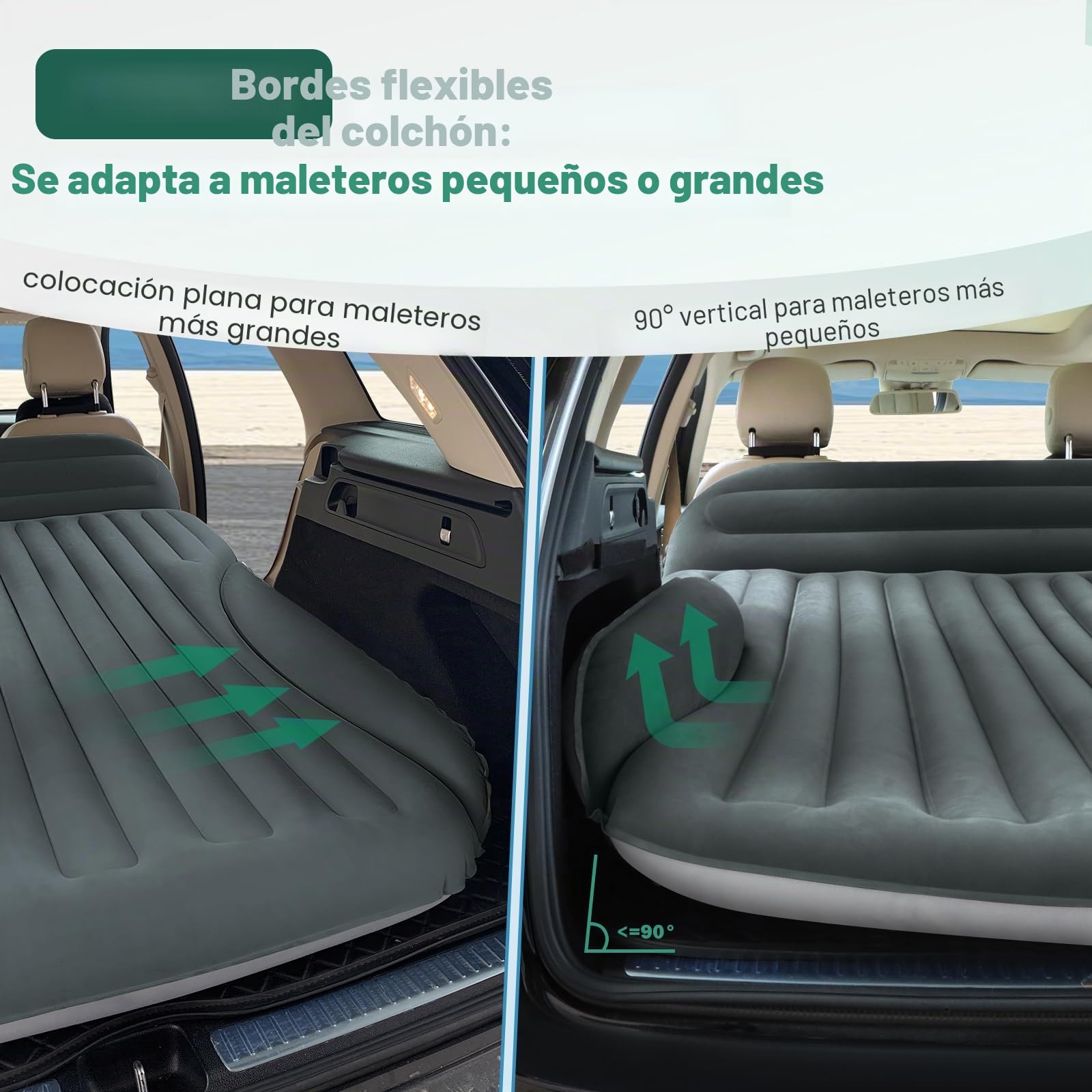 Ciremiv Colchón de Coche con los Accesorios más completos para Dormir de Coche, a Prueba de Fugas, cómodo y Duradero, colchón de Aire para Coche, Camas de Aire con Bomba de Aire, para SUV Minivan MPV