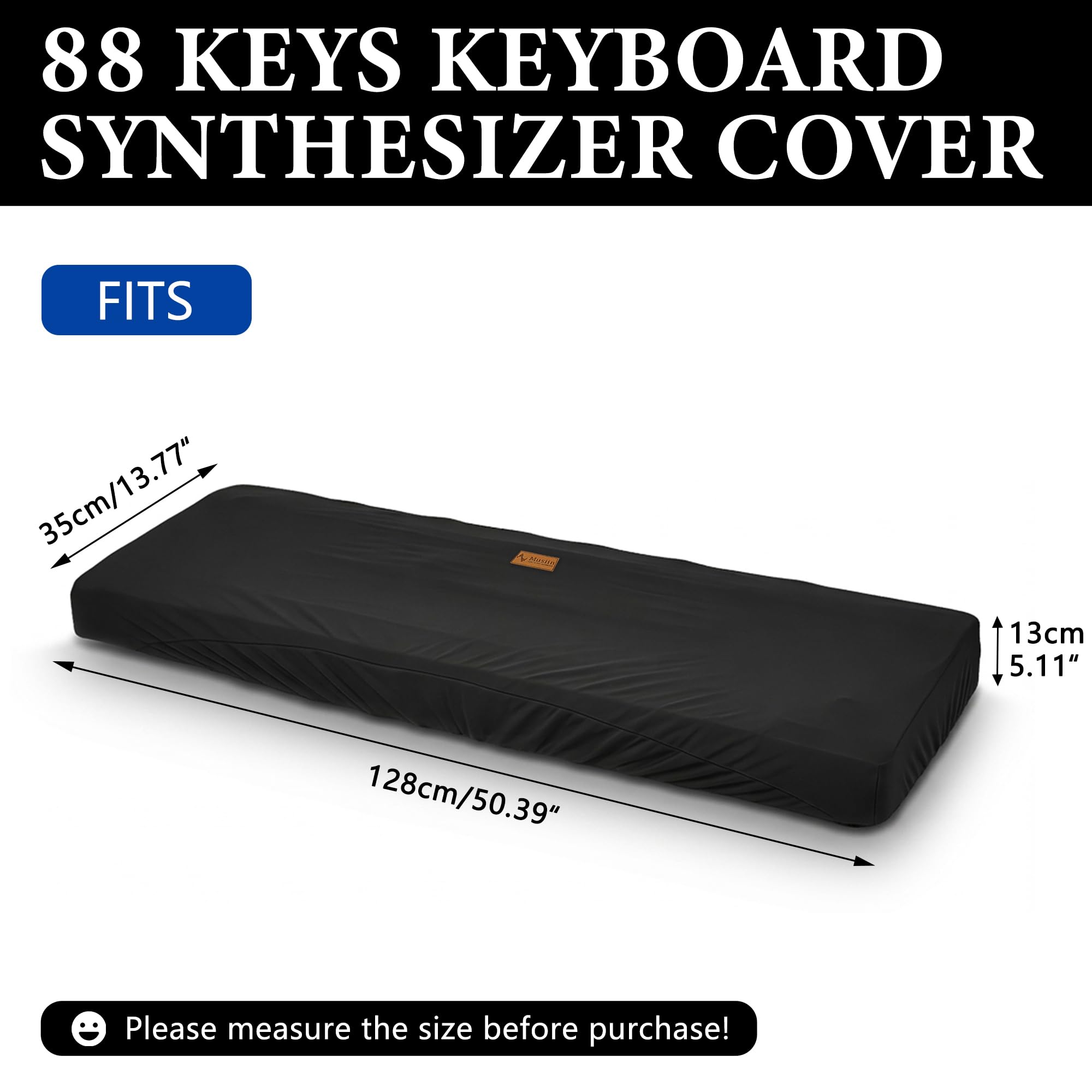 Musiin Staubschutz für Klaviertastaturen mit 88 Tasten, kompatibel mit Nord Stage 4 88 Tasten, Piano 5 88, Stage 3 88, Yamaha MODX M8, Chinlon, seidige Haptik und maßgeschneidertes Design