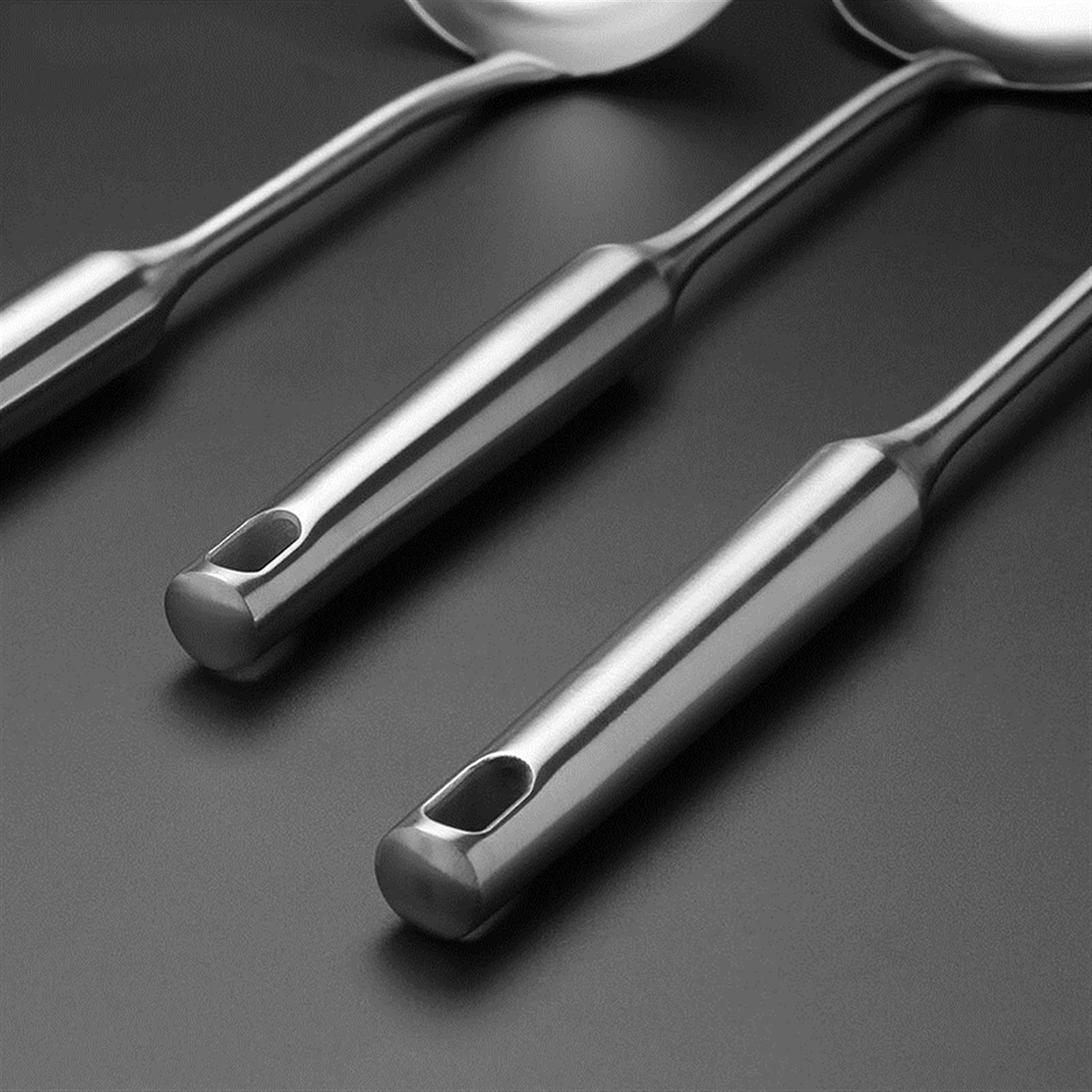Pfannenwender, 3-teiliges Küchenutensilien-Set mit Pfannenwender aus Edelstahl, Bratenspatel, Suppenlöffel, Kochgeschirr, ideal für Eier, Pfannkuchen