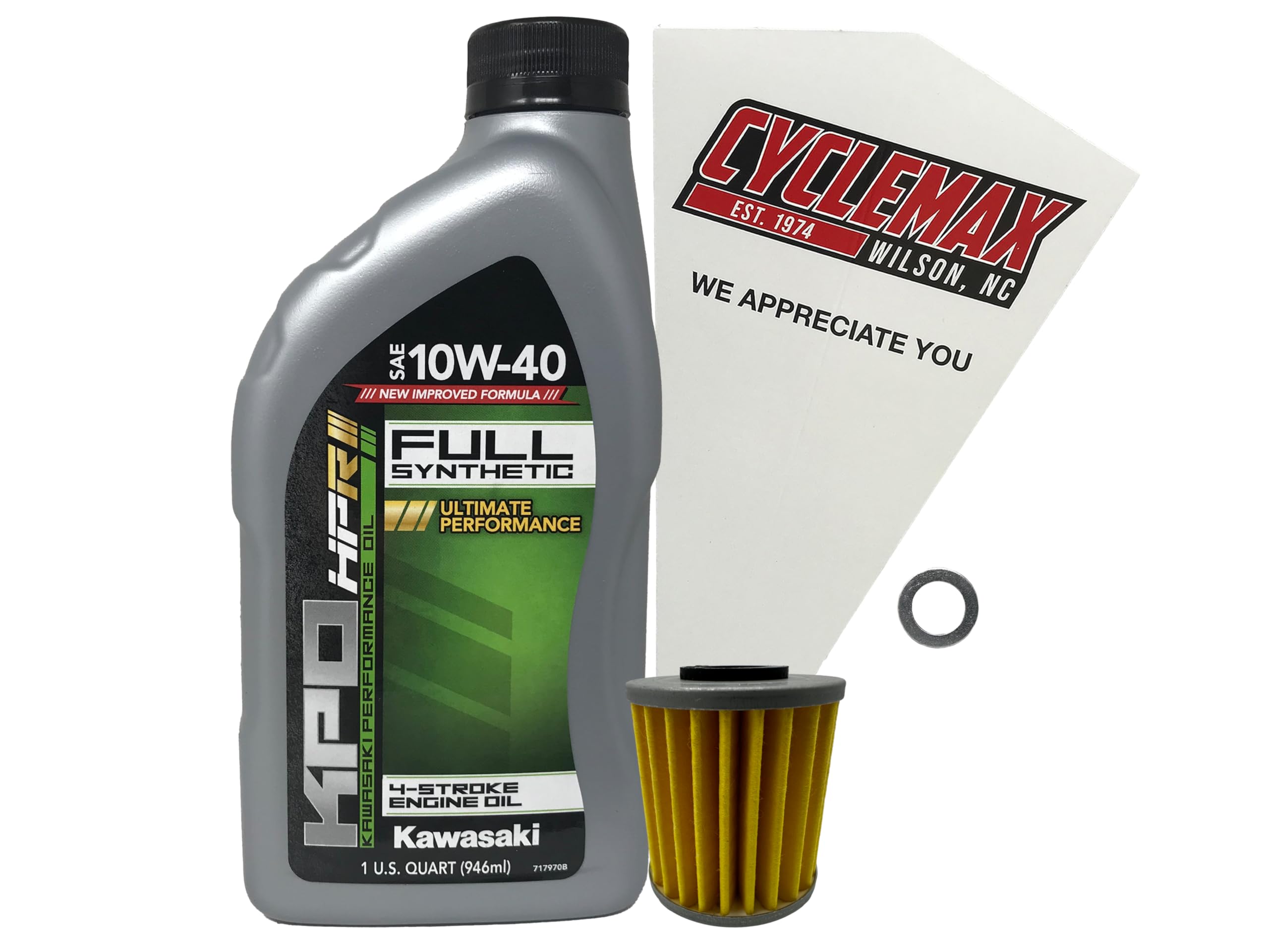 Cyclemax Full Synthetic Oil Change Kit compatible with 2019-2023 Kawasaki KX450