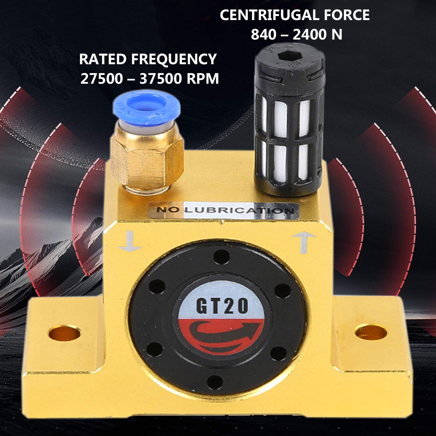 Good★vibration☽・:*！！ G 1/4'' Pneumatic Turbine Vibrators Silent Golden Industrial