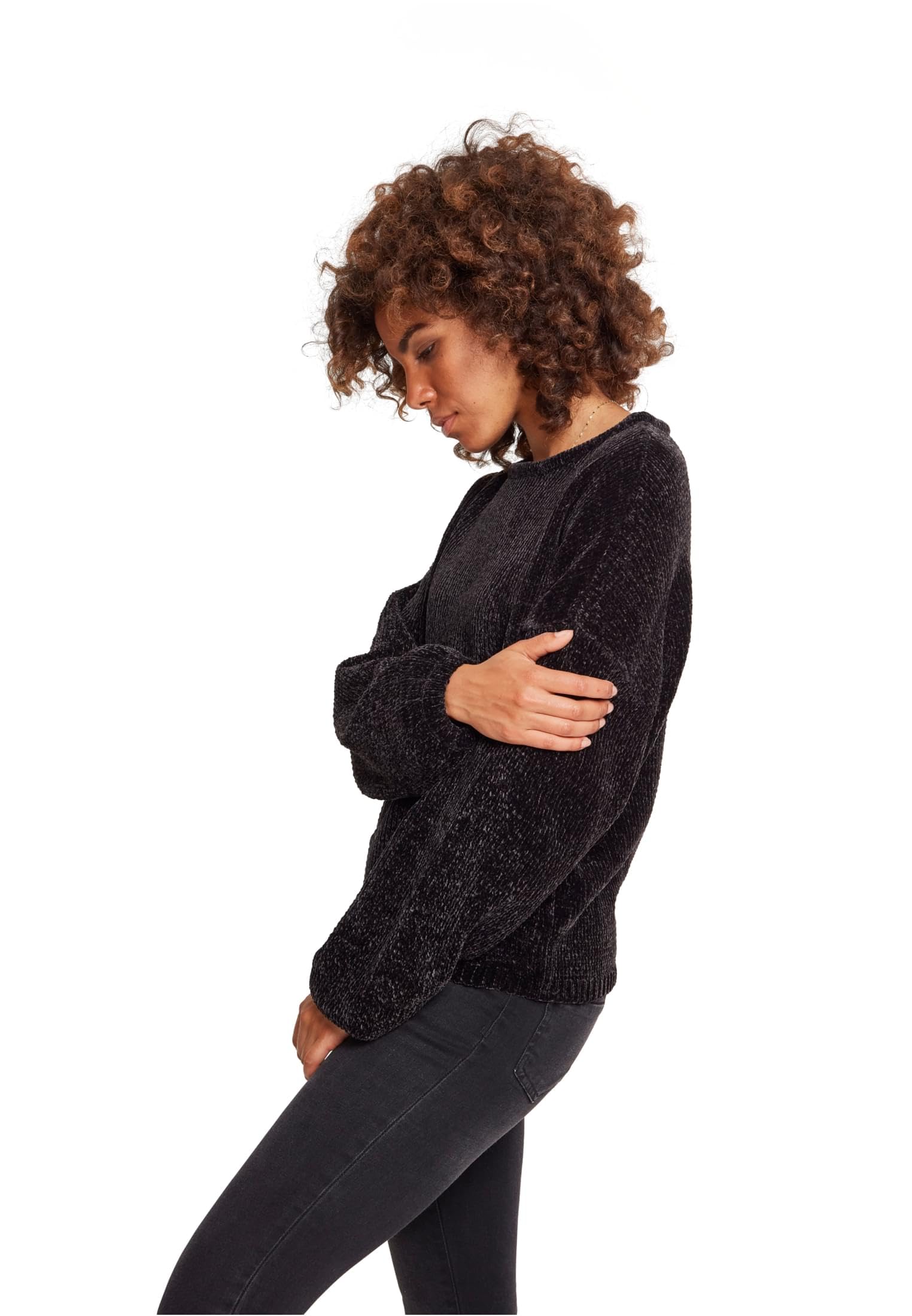 Urban Classics Bluza sportowa Kobiety Damski sweter szenilowy oversize (1 w zestawie)