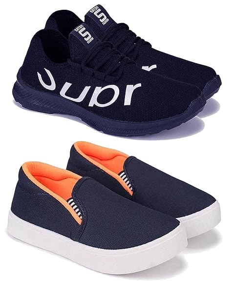 Camfoot Comfortable Pack of 2 Multicolor Collection of Loafers Shoes for Kids & Boys (9320-1208)