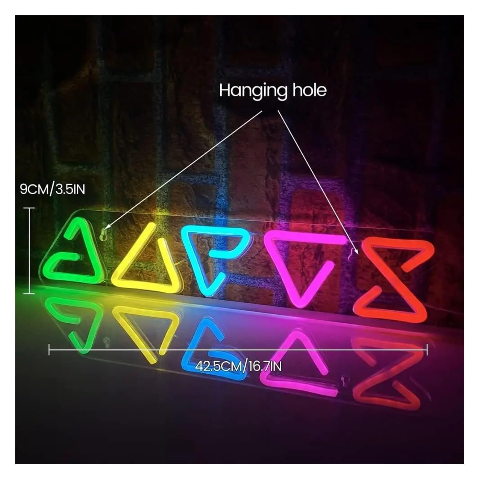 Luz de Diseño de Digital Lámpara De Neón Regulable Personalizable Para Pared, Fiesta, Club, Sala De Juegos, Decoración De Oficina, Sorpresa De Cumpleaños 9CmX42,5Cm