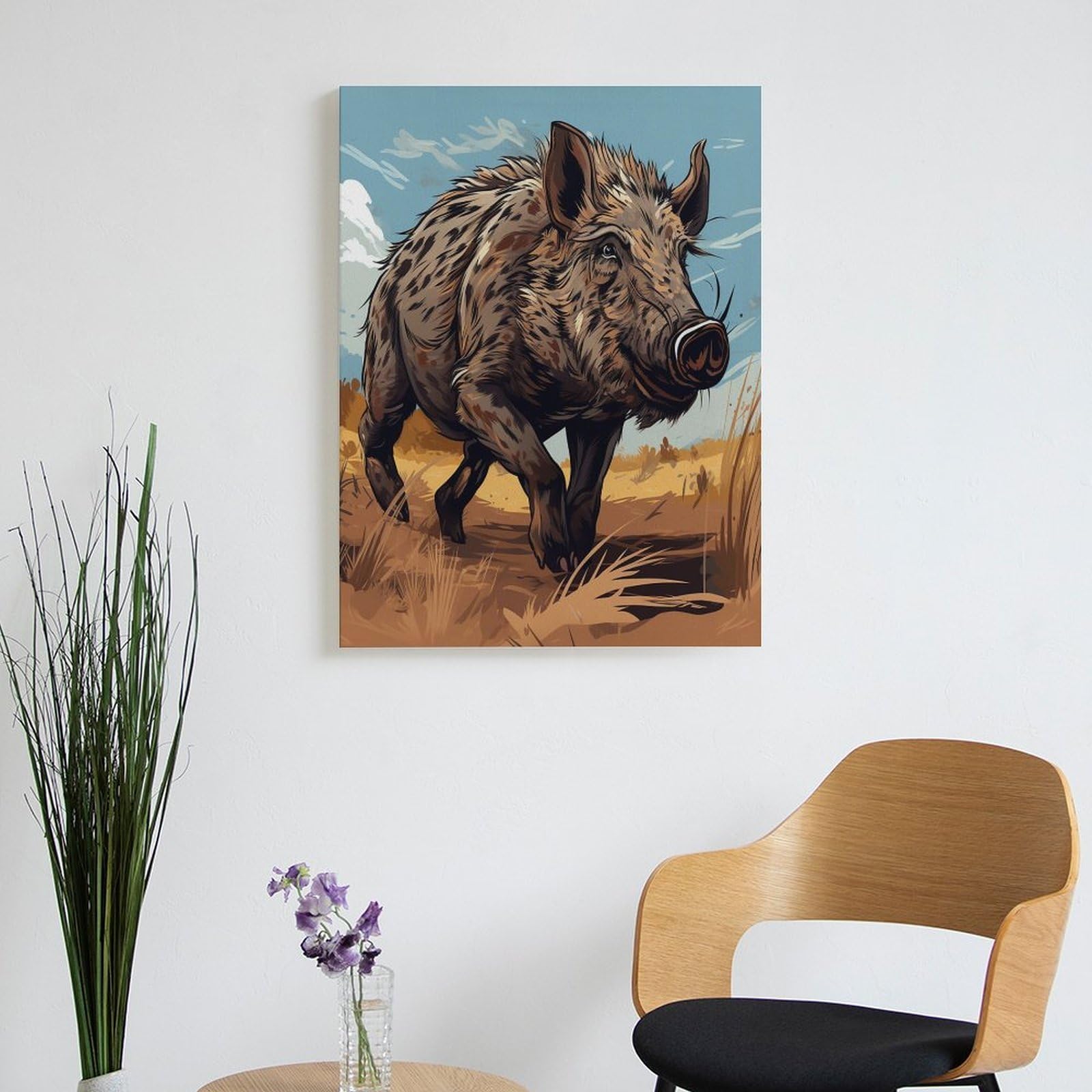 LPAGBCNU Malen-nach-Zahlen-Set mit Cartoon-Wildschwein-Motiv für Erwachsene, Anfänger, Erwachsene, Malen nach Zahlen, Kits auf Leinwand, DIY-Acrylölfarben, Malerei mit Pinseln für Geschenk