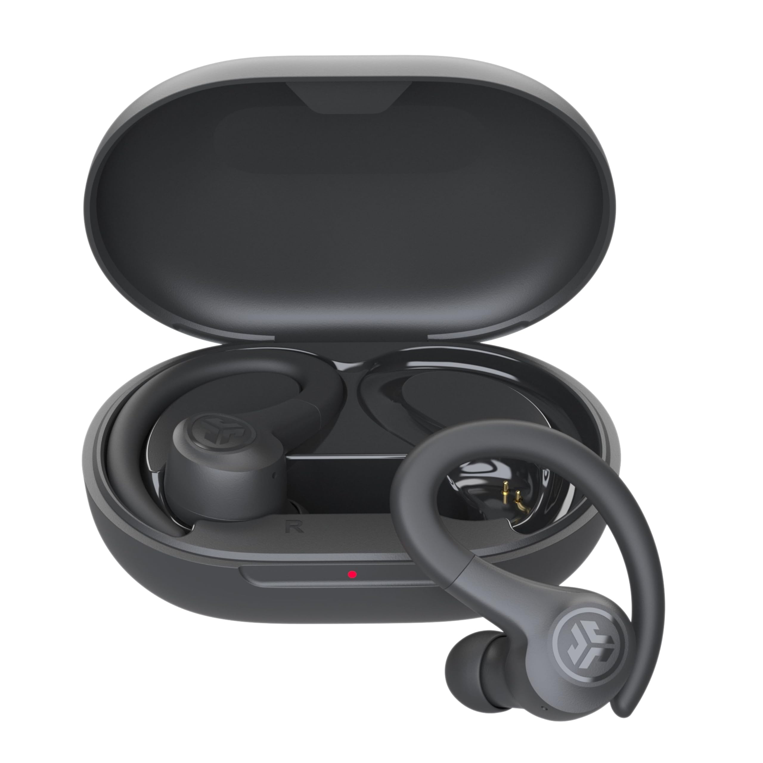 JLab Go Air Sport+ draadloze trainingsoordopjes met C3 Clear Calling, Secure Earhook Sport Design, 32+ uur Bluetooth speeltijd en 3 EQ-geluidsinstellingen (grafiet)