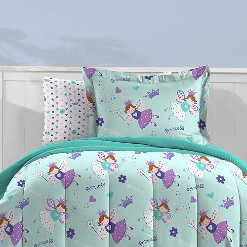 Miniatura 35 de Dream Factory Kids - Juego completo de ropa de cama de 7 piezas, edredón de microfibra súper suave de fácil lavado, tamaño full, azul marino Zodiac