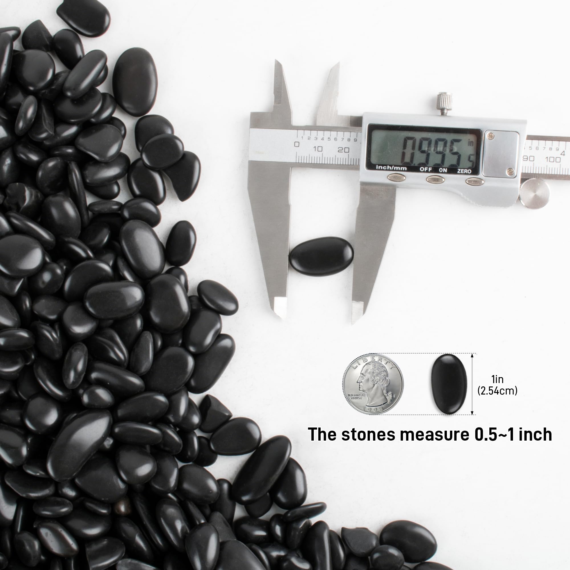 Anothera 8,2 kg torba zbiorcza czarna małe kamyczki rozmiar 2,5 cm akwarium żwir na zewnątrz rzeka skały ogród bruk roślina wewnętrzna żwir kamienie dekoracyjne