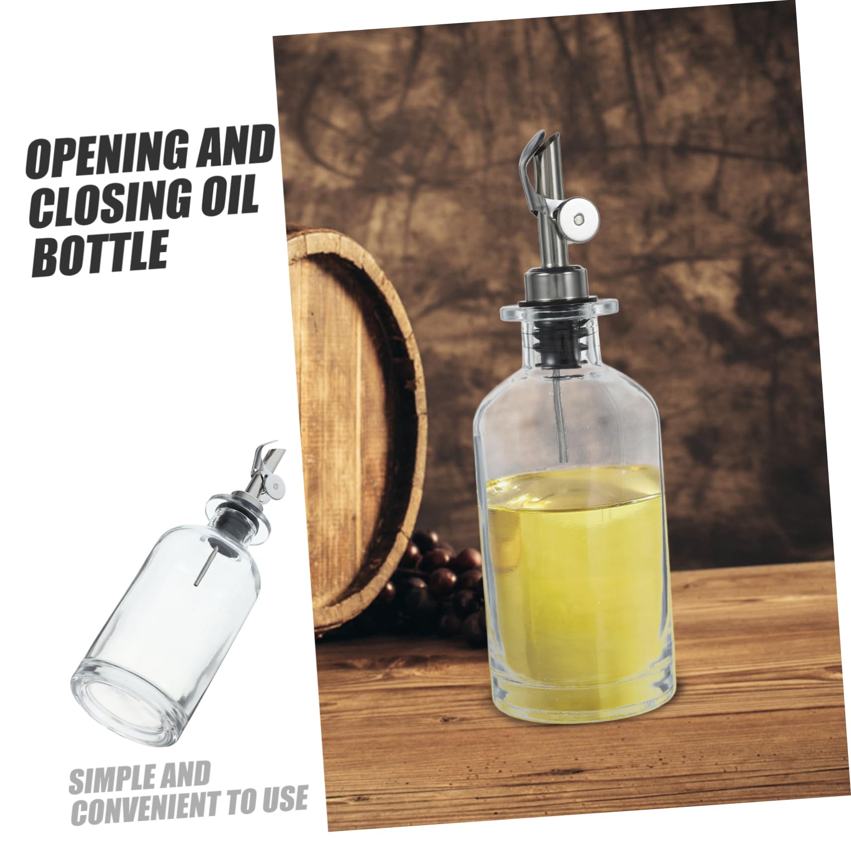 Ciieeo 2Piezas Botella Aceite y Vinagre Apertura Automática Para Condimentos y Aderezos De Limpiar y Duradero Para Uso