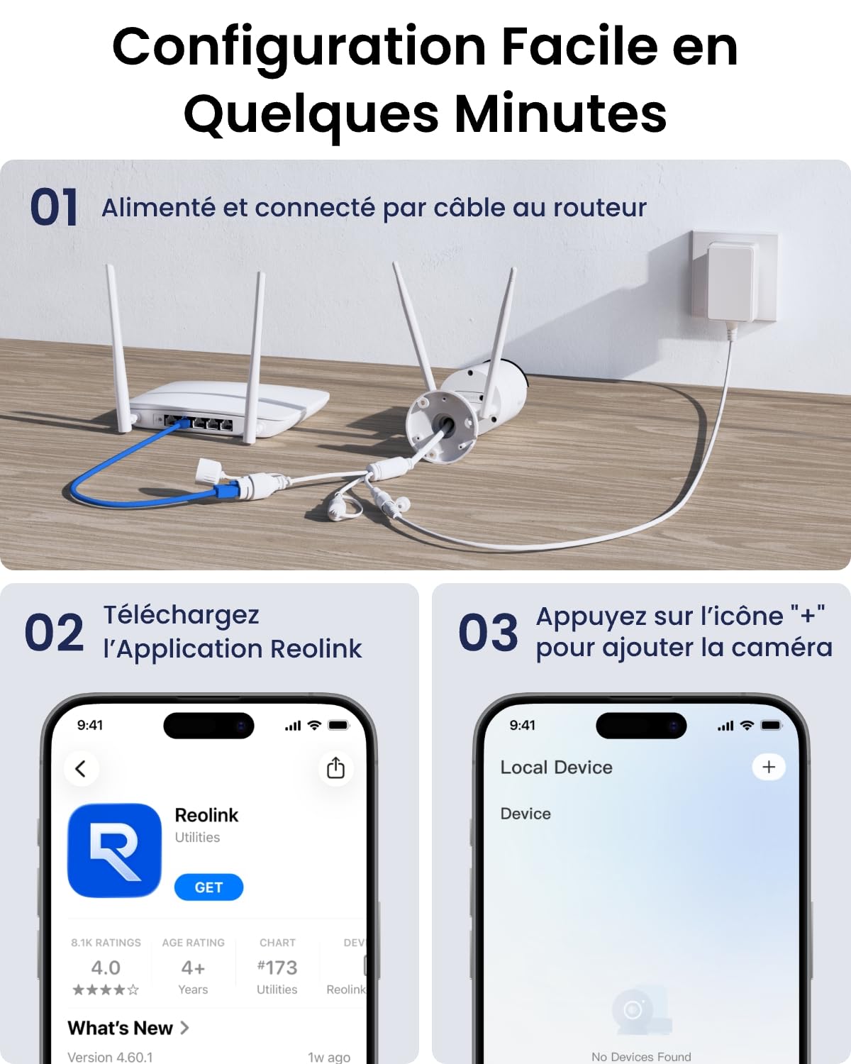 Reolink 5MP Caméra de Surveillance Extérieure WiFi, Caméra IP WiFi 2,4GHz/5GHz, Détection de Personne/Véhicule/Animal, Vision Nocturne Etanche IP67, Fente pour Carte microSD, Time-Lapse, RLC-510WA