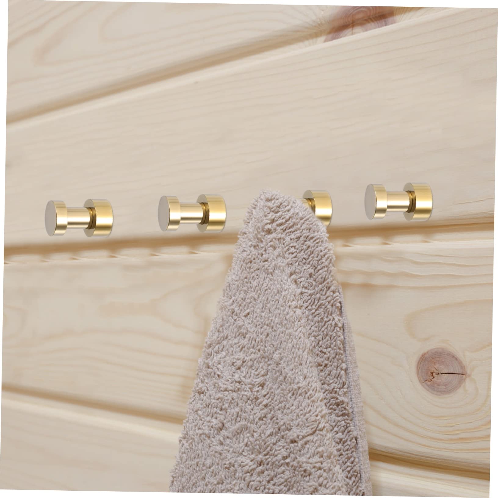 MAGICLULU Ganchos Espacio Pared Dorado Resistentes de Latón Ahorran de 5, y Toallas y Ropa Baño y Salón