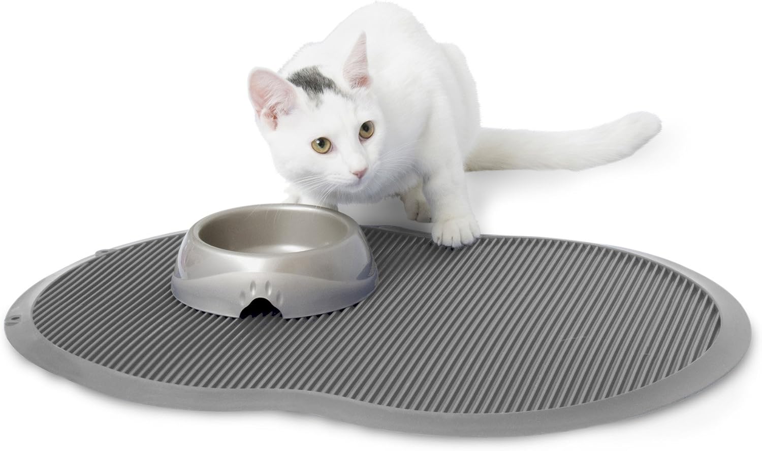 Petmate Le Bistro Single Pet Food Mat, Gray, Small