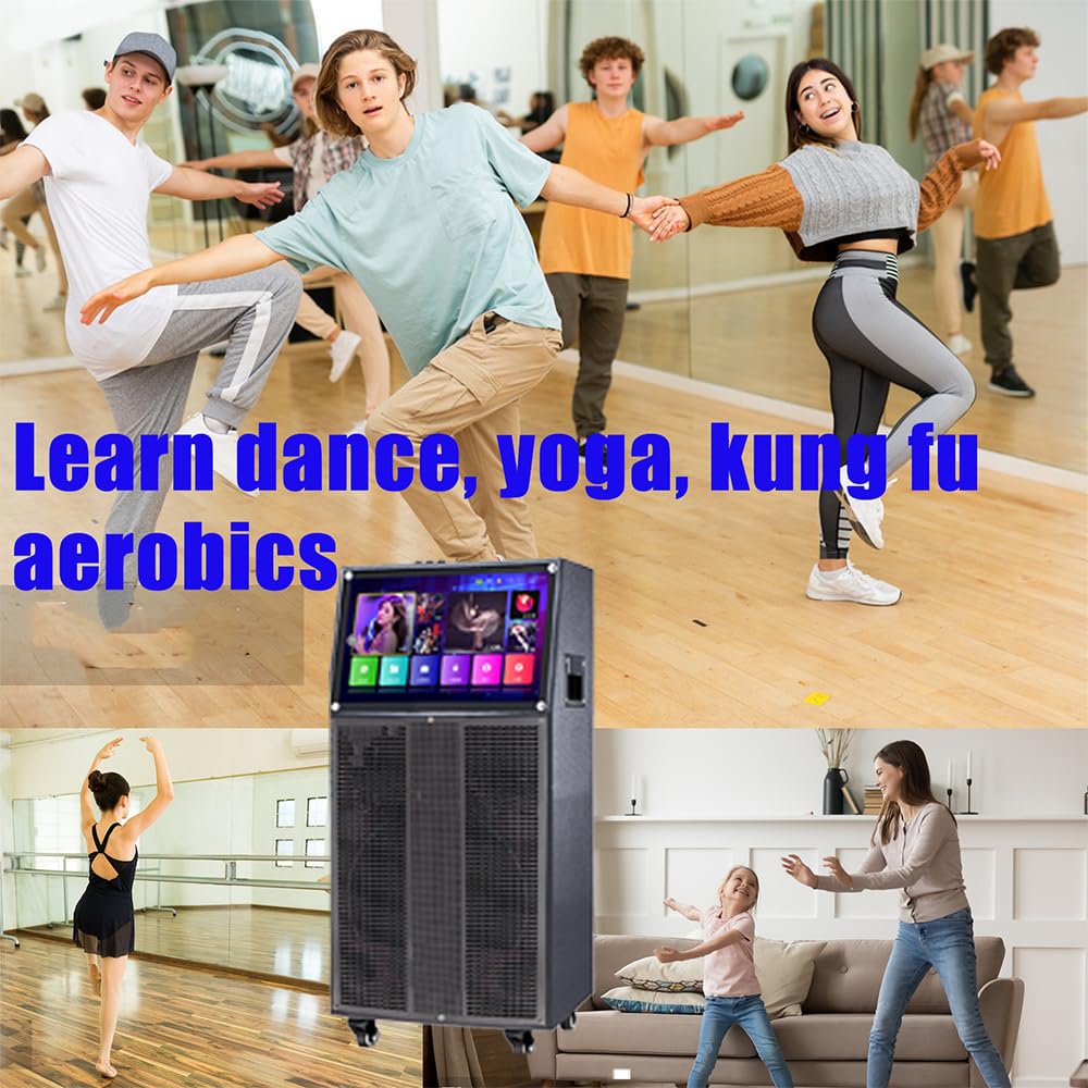 Outdoor quadrato danza, canto, guardare film, audio touch screen portatile con Bluetooth schermo del telefono cellulare proiezione karaoke macchina set