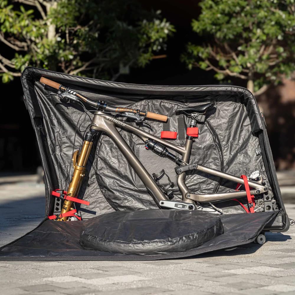 EVOC MOUNTAIN BIKE BAG PRO MTB Fahrrad-Transporttasche (Fahrradkoffer für Mountainbikes bis 130 cm Radstand, besonders leicht, kein demontieren von Lenker / Cockpit, Mountainbike Zubehör), Black