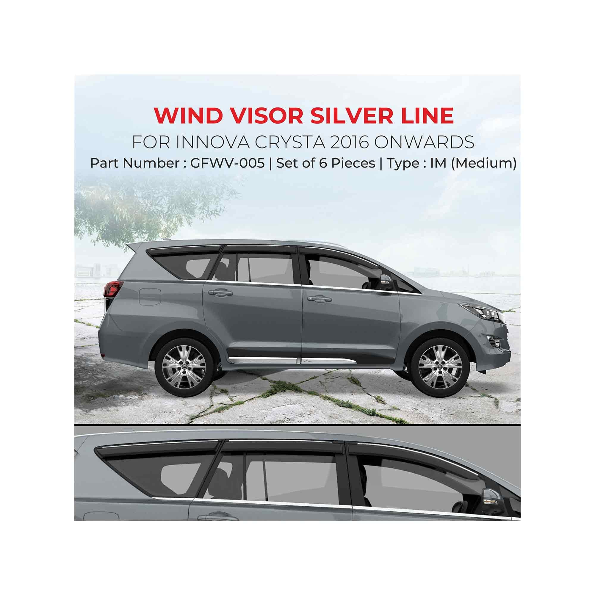 GFX Door Visor Wind Rain Deflector Silver Line (After-Market