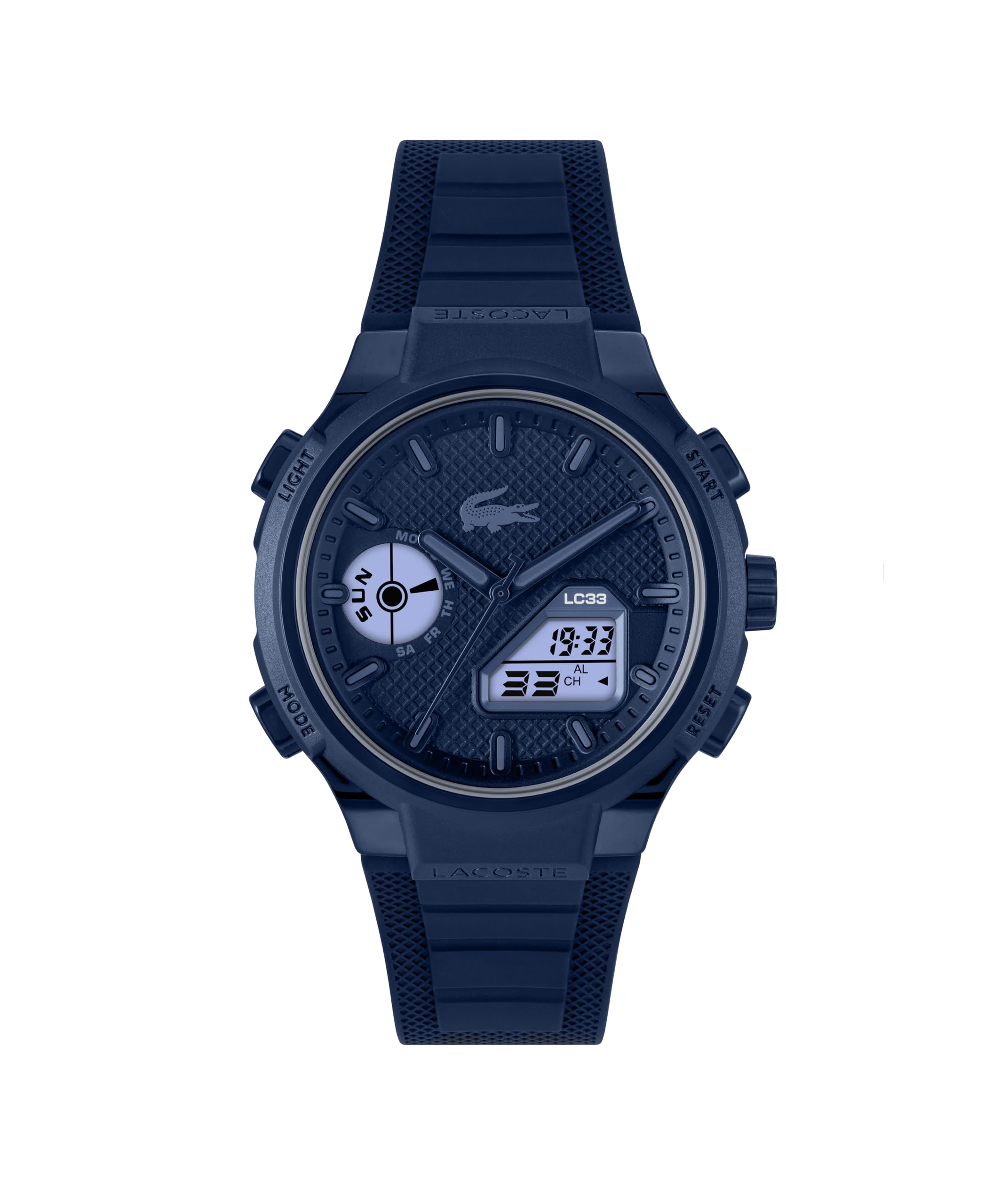 Lacoste Reloj de Cuarzo Multifuncional Analógico-Digital para Hombre Colección LC33 Collection con Correa en Silicona - Disponible para él y para Ella