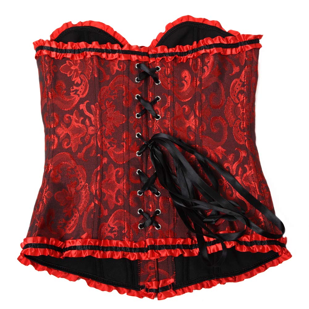Grebrafan Corset Broderie Mariage Bustier Classique Grande Taille