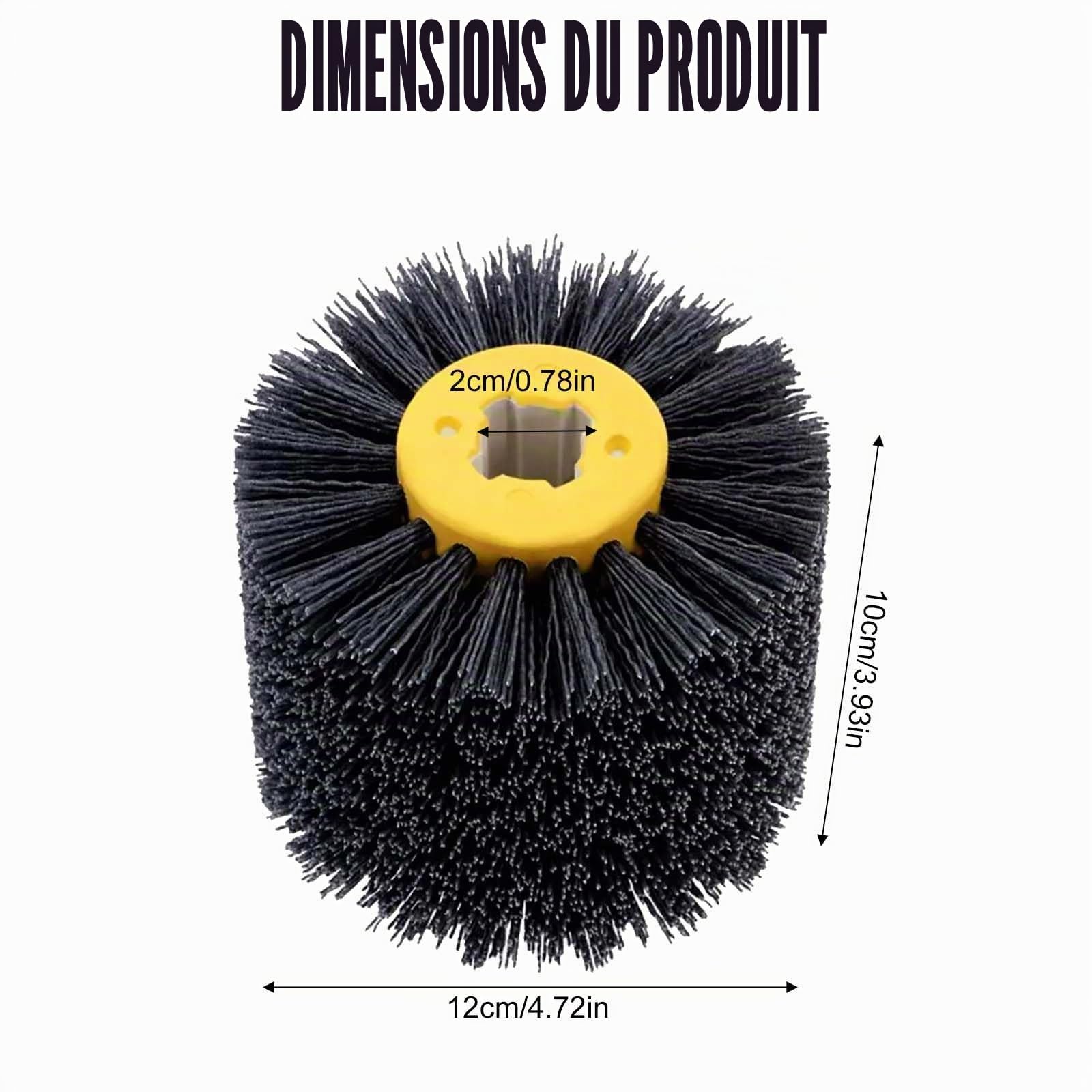 Brosse abrasives : grain 80, largeur 100-120 mm | convient pour rouleau abrasif, brosse en nylon pour machine à satin, noir, roue de tréfilage