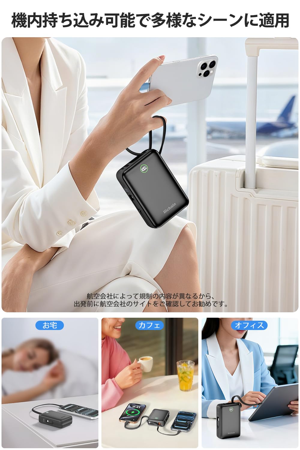 Hichain Power Bank 20000mAh 35W Power Bank Alta Velocidad con Pantalla Digital Dual Port Compatible con iPhone 16/15/14/13/12, Samsung, iPad Gris