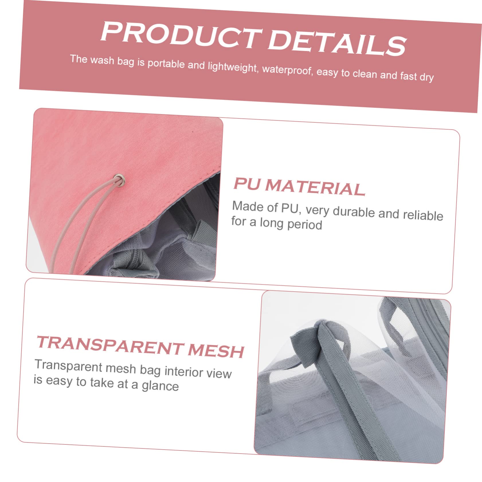 Amosfun 3stücke Reise Kosmetiktasche Mit Abnehmbarem Design Großer Faltbarer Toilettenbeutel Für Make-up Und Pflegeartikel Für Unterwegs Und Aufhängen Langlebigem Pu