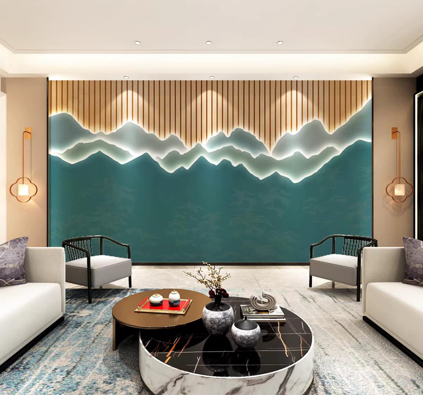 Affordable Luxury Abstract Mountain Peaks Art Individuality 3D Wallpaper Easy Install Feature Office Living Room Sofa Bedroom TV Background Wall Decoration-400cm×280cm