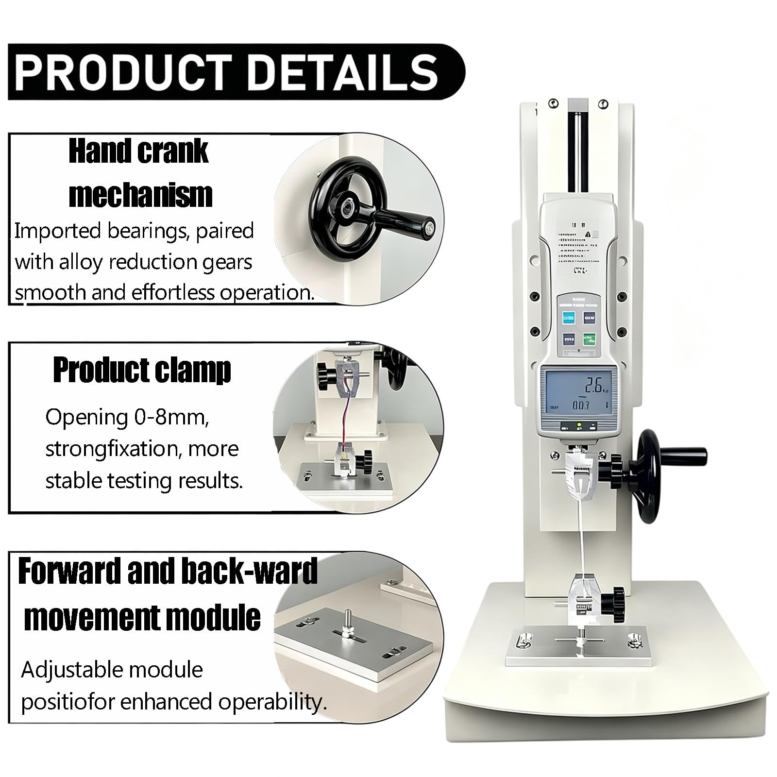 Digitales Kraftmessgerät & manueller Prüfstand,270 mm Hub Standard-2000N