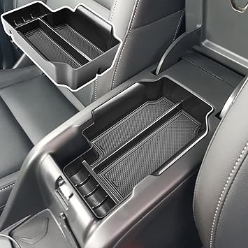 منظم وحدة تحكم مركز TACORBO متوافق مع ملحقات Chevy Colorado / GMC Canyon 2015-2020 2021 2022 Armrest Secondary Storage Box، ABS Materials، Black Trim
