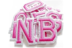 Pink Alphabet Iron on Letters for Clothing Embroidered Appliques