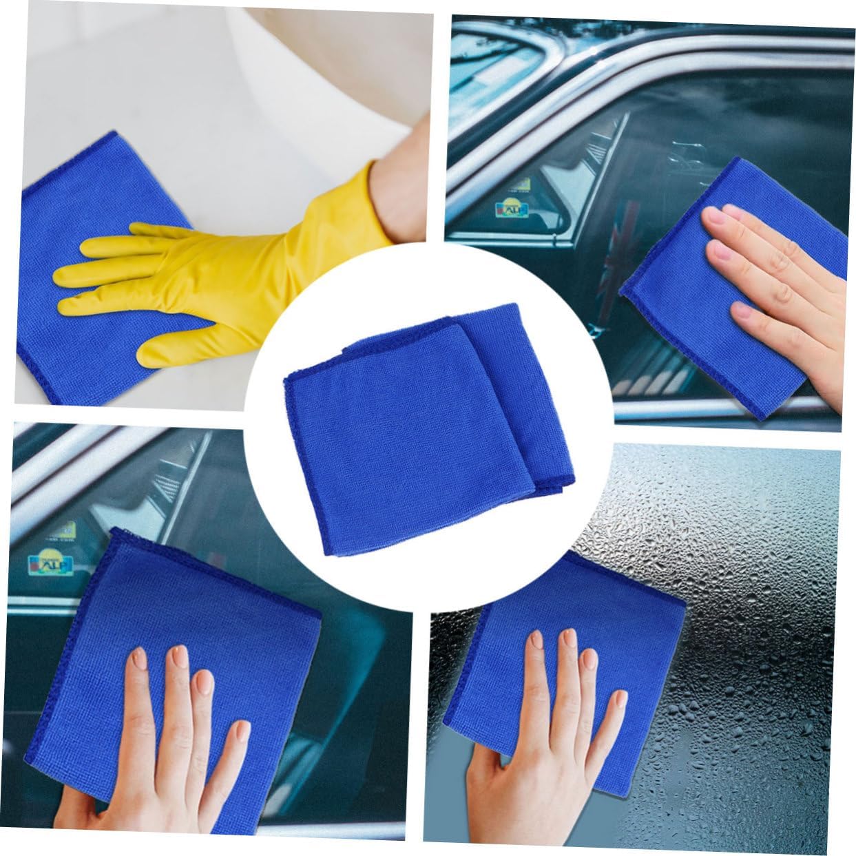 SAFIGLE 50Pcs Microfiber Car Cleaning Towels Solid Color Odorless and Scratch for Car Wash and Detailing for Interior and Exterior Use Bulk Cleaning Cloths