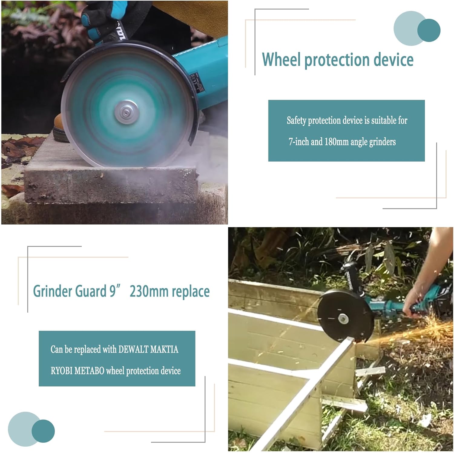 9”230mm Grinder Guard Replace for DEWALT, MAKITA, RYOBI, METABO, Craftsman Angle Grinders