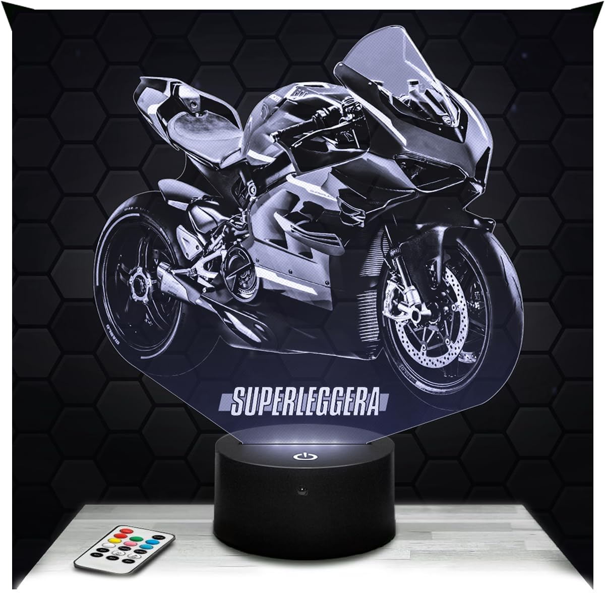 Lampephoto.fr - Lámpara Moto V4 Superleggera V Luz de noche 3D Motero