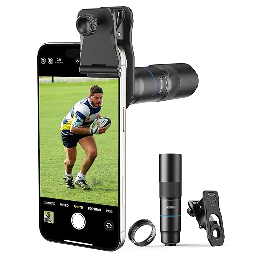 MIAO LAB 10X Telephoto Lens & 200mm Macro Lens, 2-in-1 Aluminum Phone Camera Lens Kit with Universal Clip. Phone Lens Attachment Fit for iPhone 16/15/14/13, Samsung, Android Phone and Most Smartphone