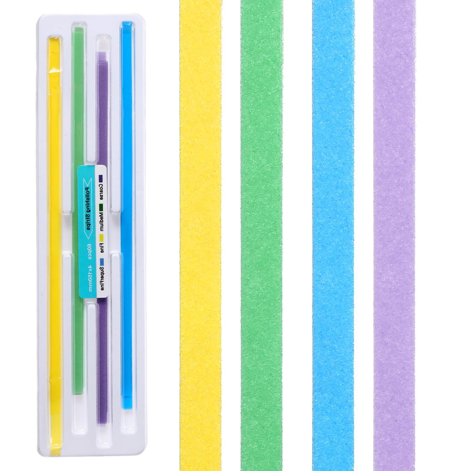 Qianyu 60 tiras de pulido dental, herramienta de lijado dental 4 mm x 150 mm, tiras abrasivas universales