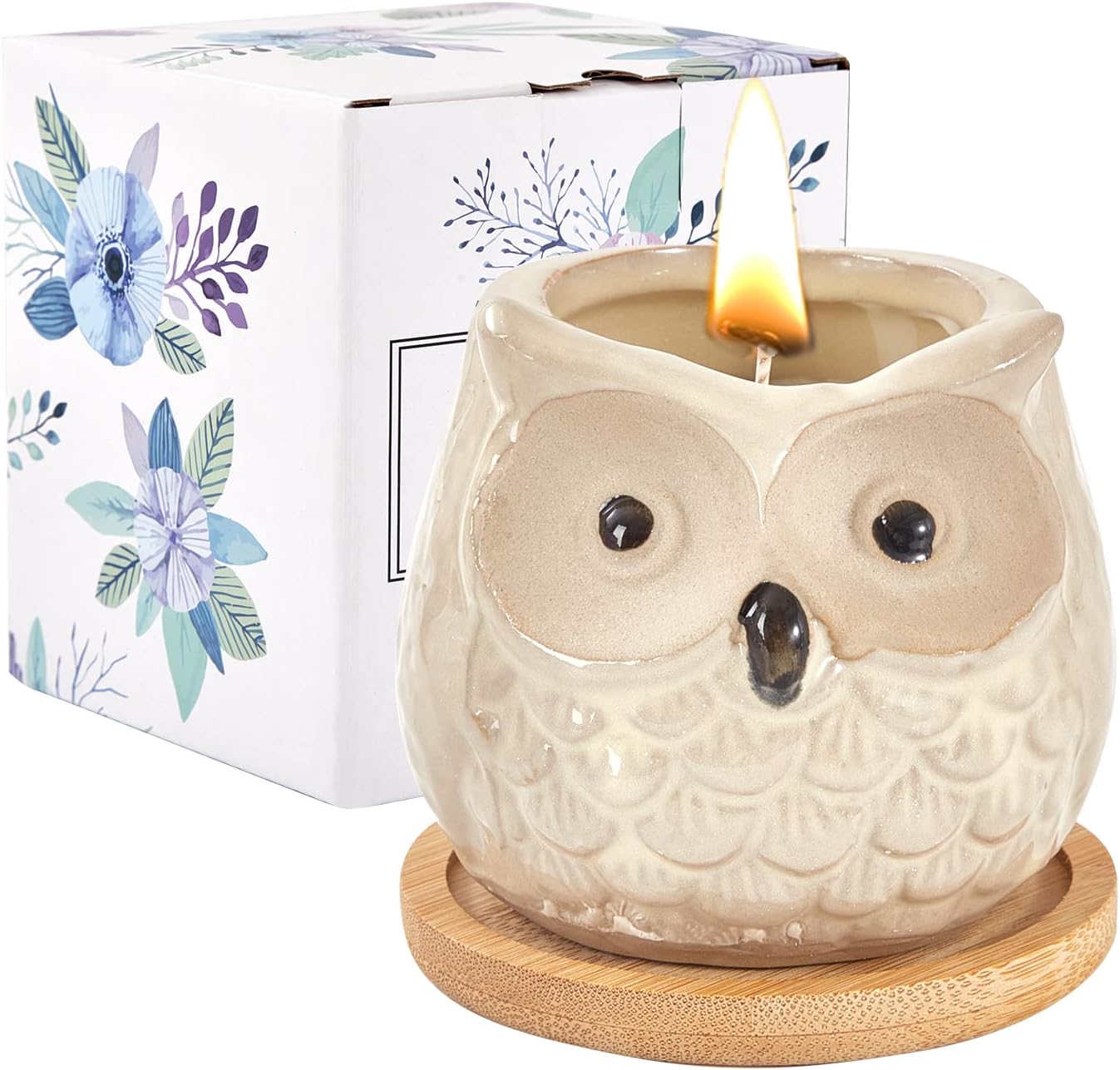Scented Candles - Sweet Orange Candle, Birthday Gift Set for Women, Owl Gifts, Best Friend Unique Happy Birthday Bath Candle Set