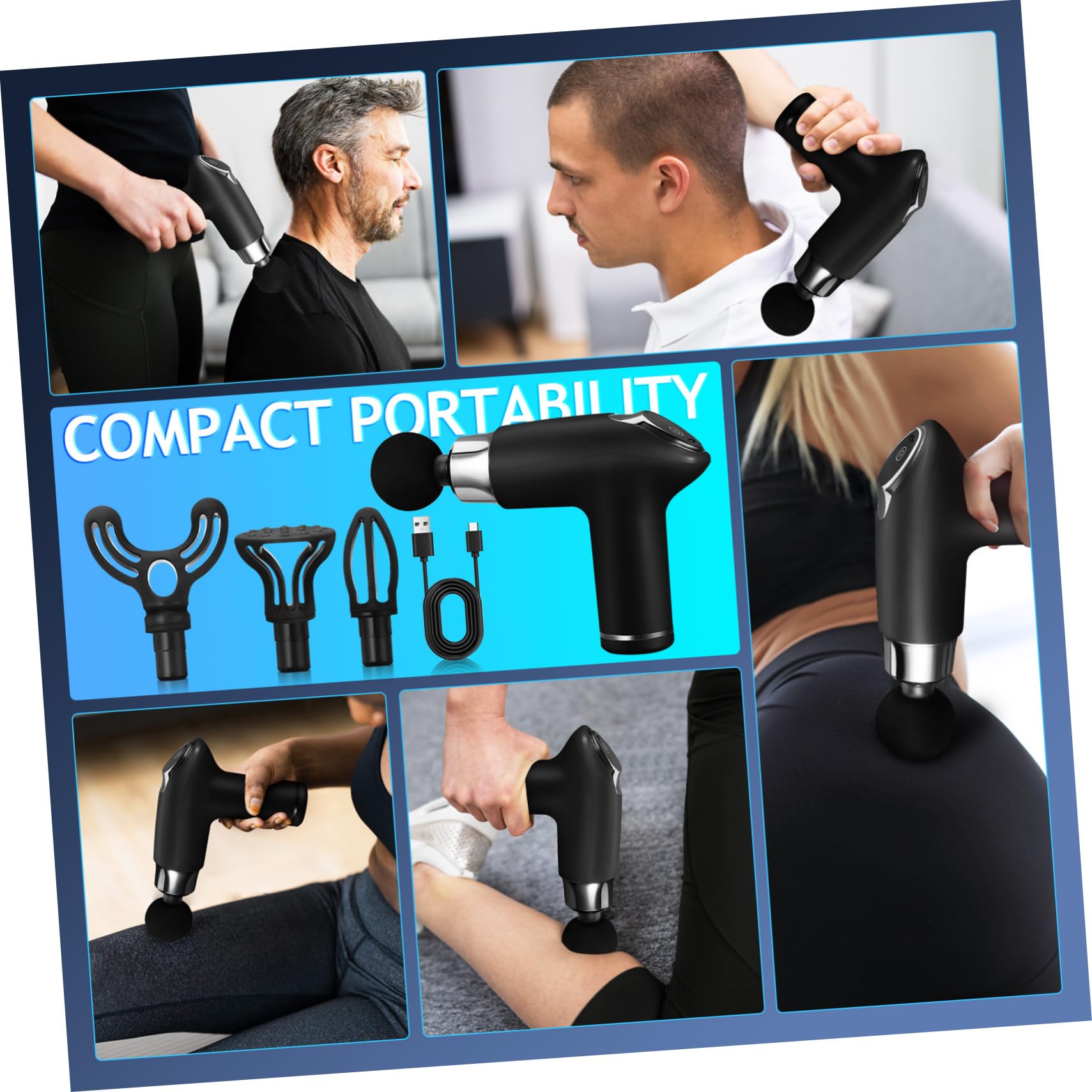 Pistola De Fascia Eléctrica Inteligente Masajeador De Percusión Muscular Portátil Masaje Para Oficina Hogar y Atletas