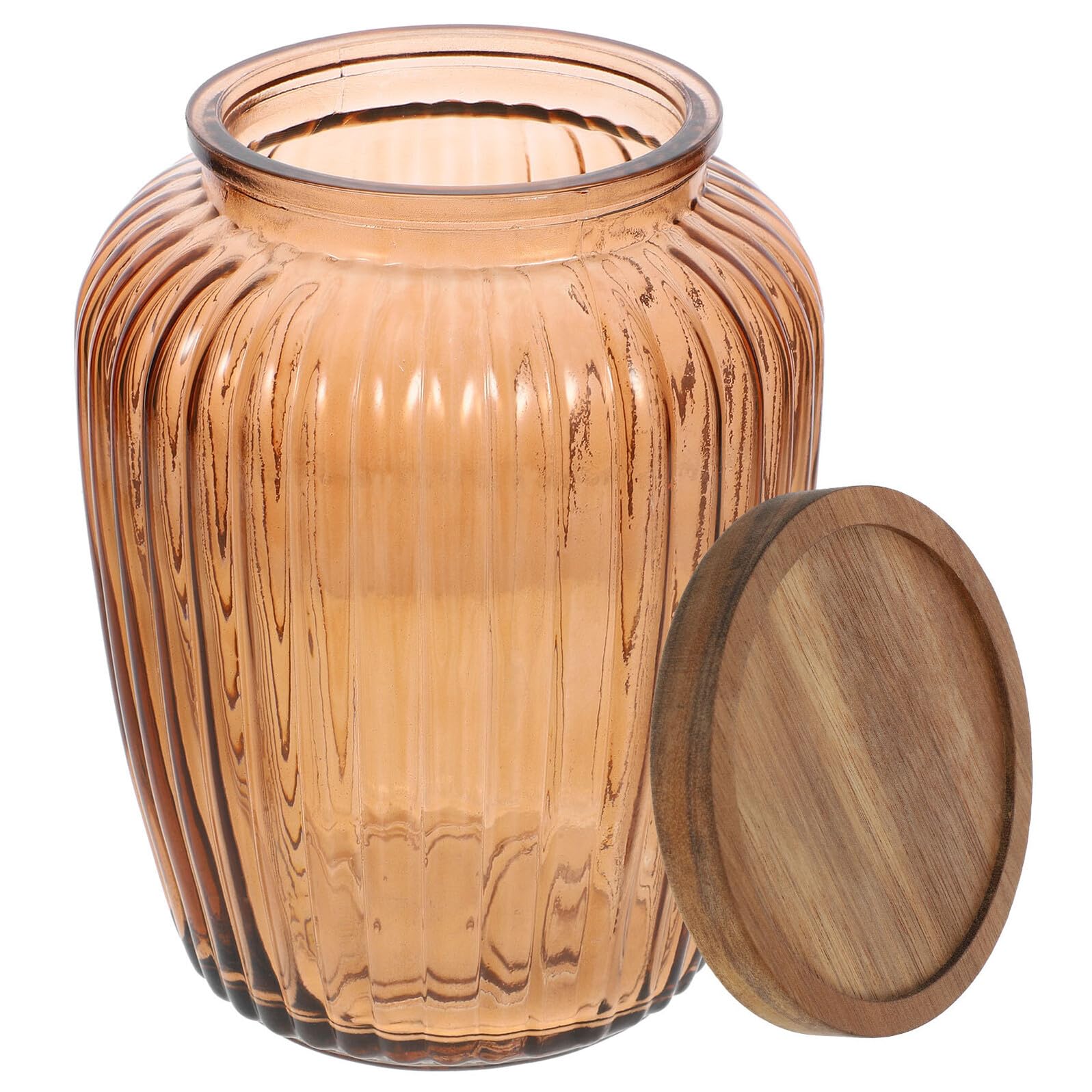 Beavorty Barattolo Sigillato 2200ml in Vetro con Coperchio in Legno di Acacia, Contenitore per Alimenti e Barattolo per Chicchi di Caffè, Conservazione Ermetica per Cereali e Prodotti