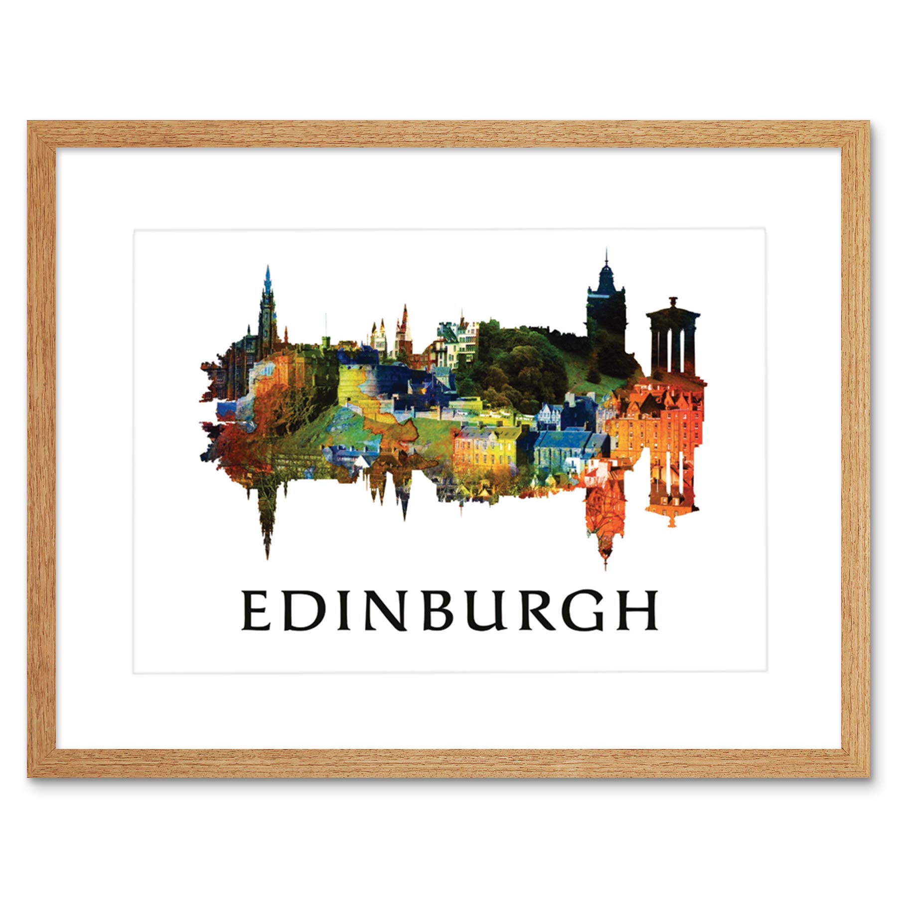 Wee Blue Coo Edinburgh Symmetry Art Gift Framed Wall Art Print
