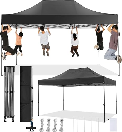 Miniatura 30 de COBIZI Toldo desplegable de 6.6 x 6.6 pies sin pared lateral, toldo resistente UPF 50+ para todas las estaciones, resistente al viento e