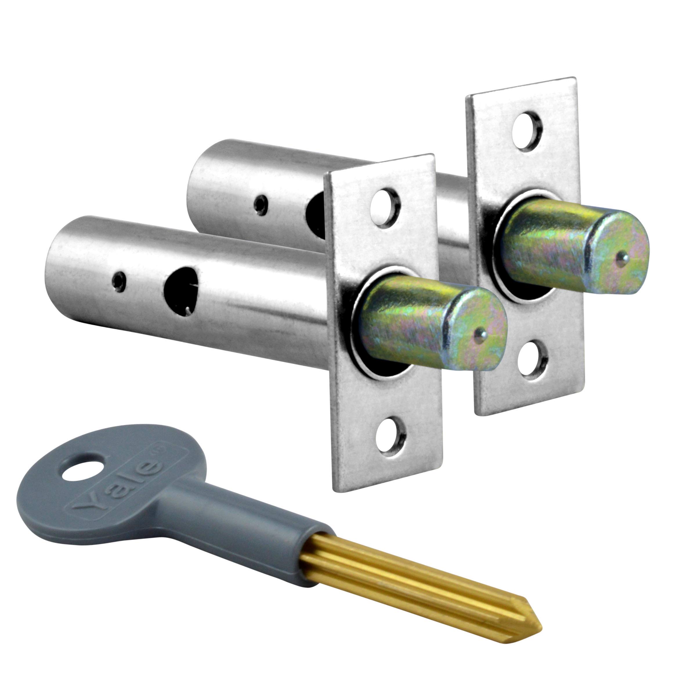 Yale Security Lock, Chrome, Pack of 2