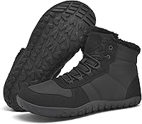 Men's Insulated Barefoot Winter Snow Boots - Fur Lined, Wide Toe Box, Zero Drop Sole for Warmth & Natural Fit