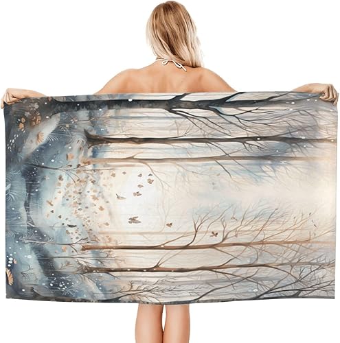 Miniatura 56 de DADABULIU Bath Towel Christmas Red Snowflake Xmas Beach Towels Soft Absorbent Washcloths Quick Dry Luxury Hotel Quality Towelling for Adults Kids