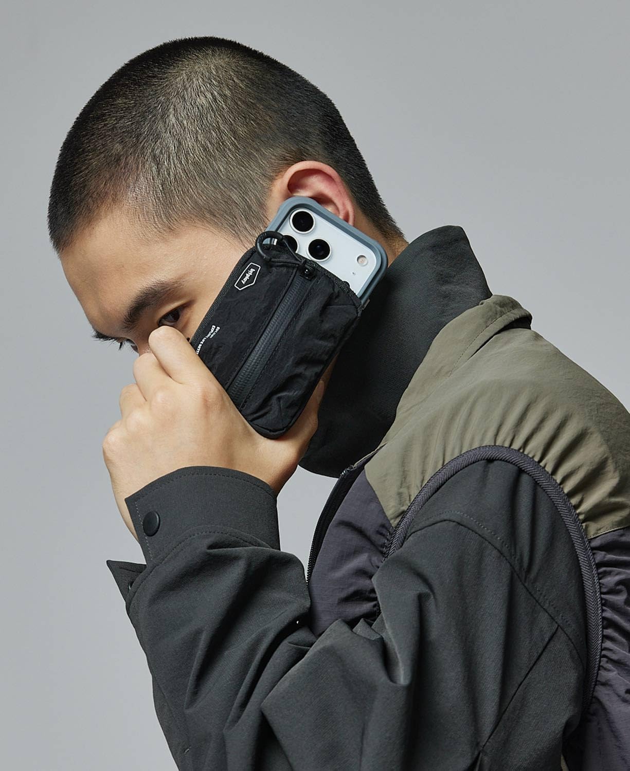 bitplay Magnetic Mini Pouch with Metal Ring Sticker, Phone Wallet Compatible for MagSafe, Dark Grey