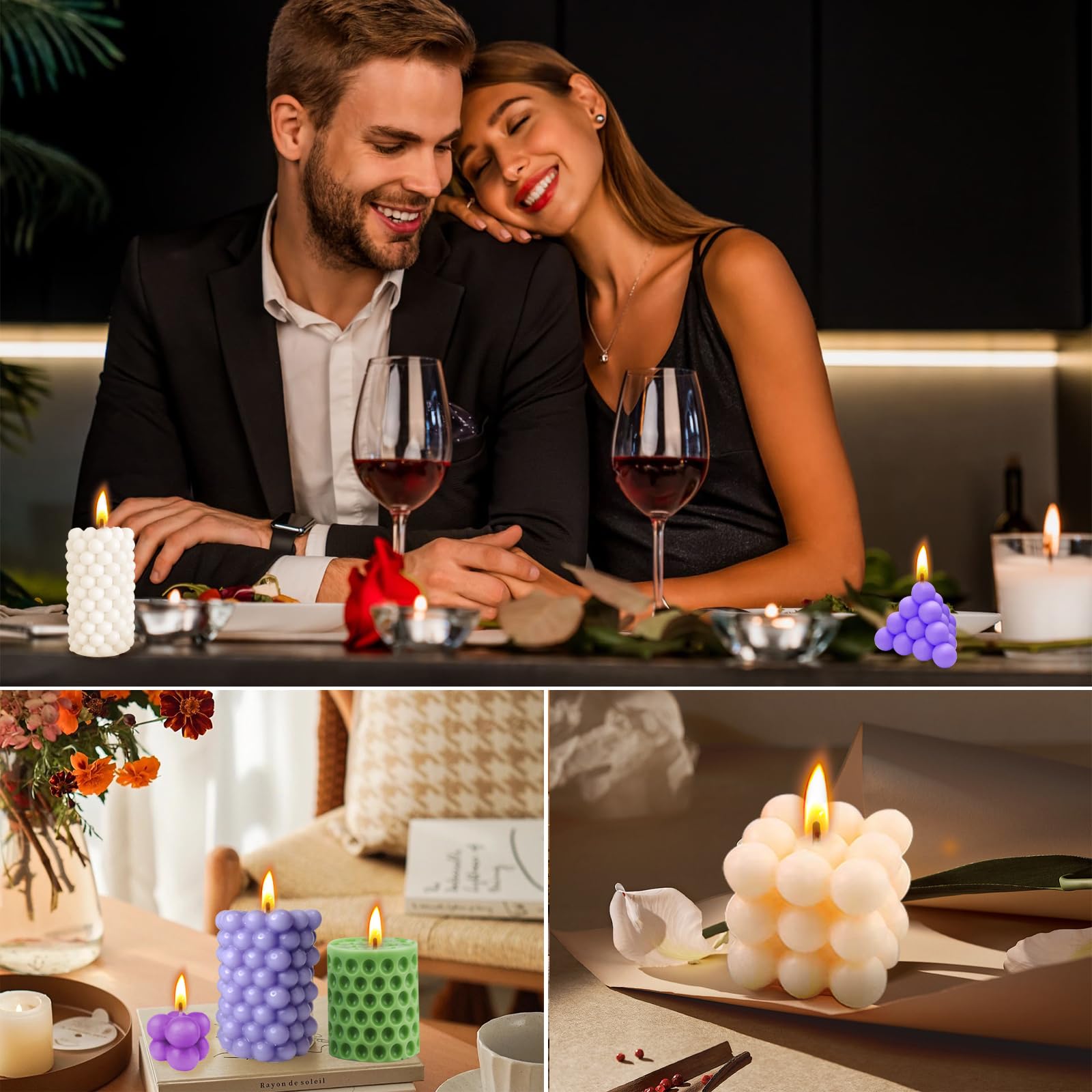 Stampi Per Candele In Silicone 7PCS - Kit Fai Da Te Con Stoppini E Accessori - Foto 10