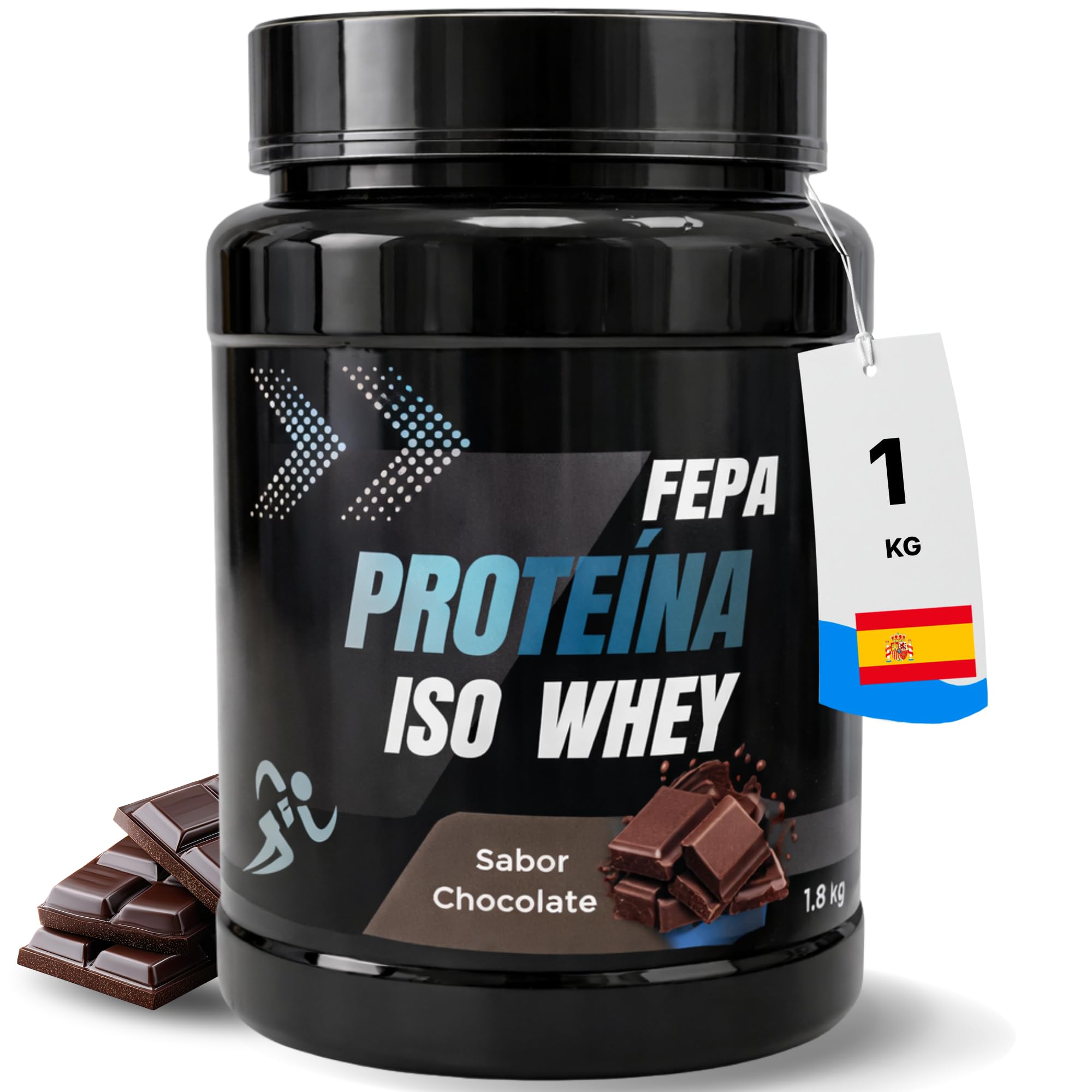 Proteína IsoWhey FEPA 1 kg Sabor Chocolate – Suplemento Alimenticio de Proteína de Suero Aislada para Crecimiento, Recuperación, Mantenimiento Muscular y Rendimiento – Fepadiet