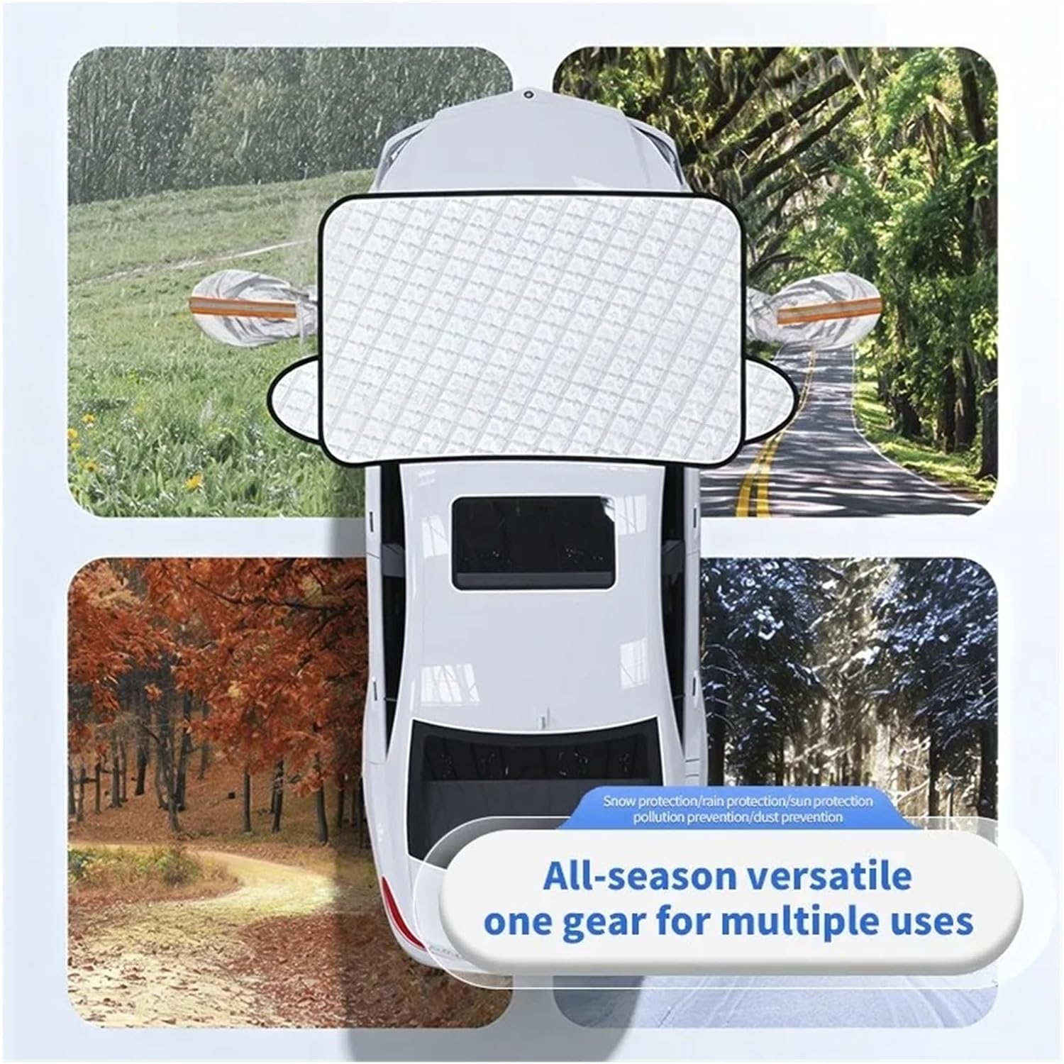 Car Windscreen Cover Sunshades Magnetic Car Windshield Snow Cover Winter Frost Protection Sun Shade Waterproof(L)