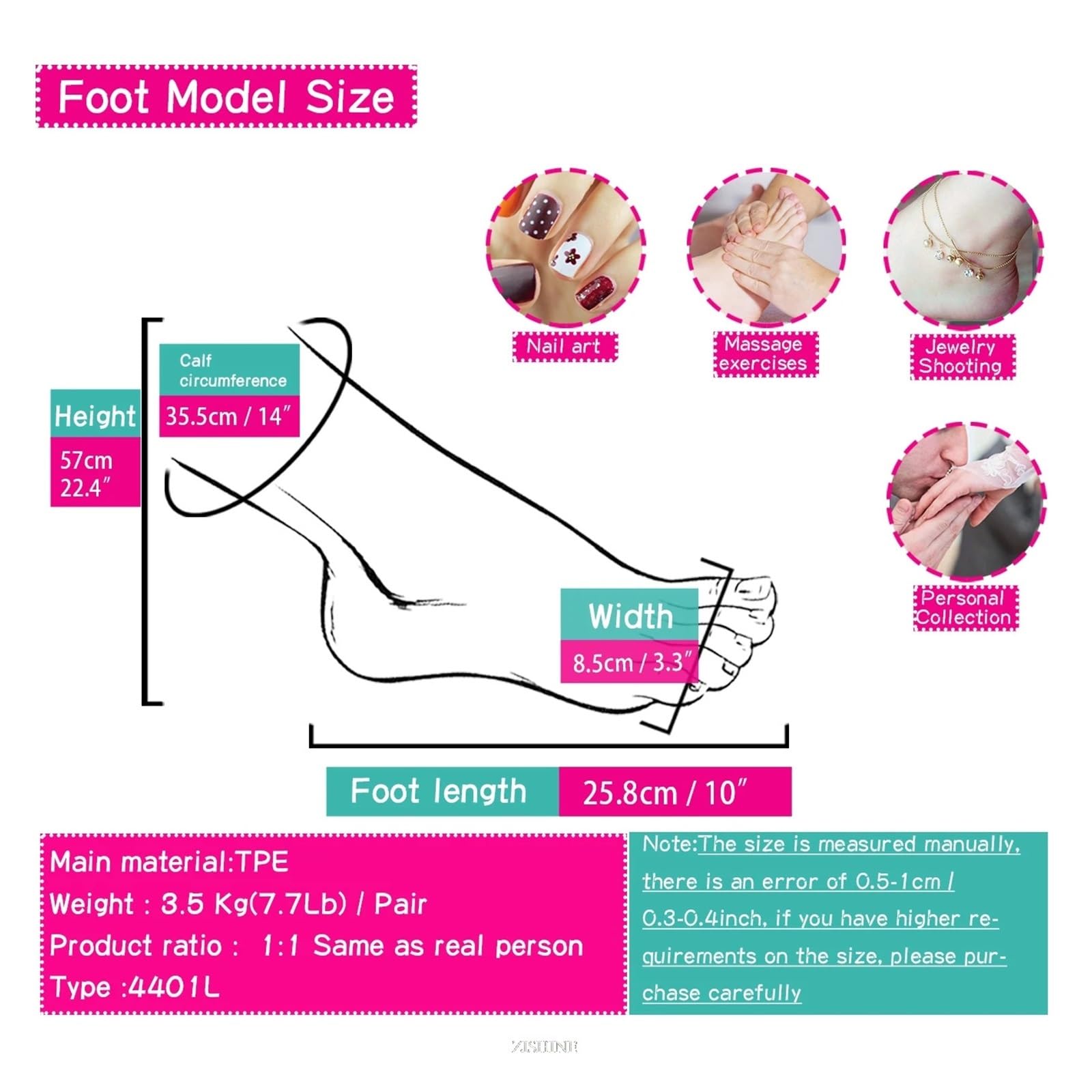 1:1 fałszywy męski model stopy nogi do praktyki Manicure rekwizyty filmowe szkic artystyczny medycyna etap paznokci 4401L(Toes positioning,Right foot)