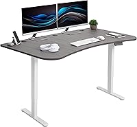 Vista 58 de VIVO DESK-KIT-E2B1B - Escritorio eléctrico de pie con motor doble, ajuste de altura de memoria, serie E2B, marco negro superior negro, DESK-KIT-E2B1B